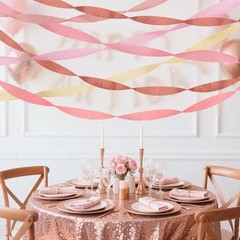 Crepe Paper Streamers Party Decorations, 6 Rolls Pink Rose Gold Party rose gold