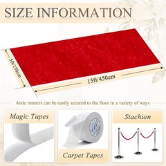 FANPROMS Red Carpet Runners 5×15 FT Wedding Aisle 5′ x 15′ (Rectangular),