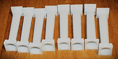 Wilton ~ 5 INCH GRECIAN PILLARS #303-3703 – WHITE PLASTIC – SET OF 8 – Vguc