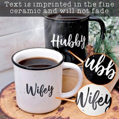 MAINEVENT Wifey Hubby Mugs Set of 2 Coffee Mug 11 Ounce, Husband Wife Gift, H…