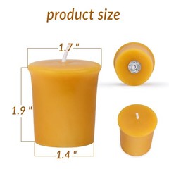 Aglary 12-Pack Pure Beeswax Votive Candles In Glass Natural Honey Aroma 12-Hour