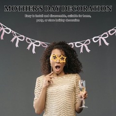 Mother’s Day Butterfly Flag Baby Shower Bow Garland for Coquette Room