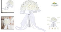 Chic White Bridal Bouquet with Foam Roses for Parties and Anniversaries