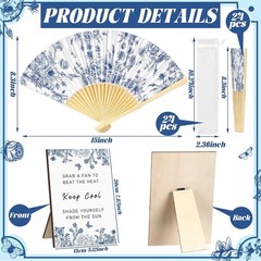 Wedding Favor Set for Guests with Floral Paper Parasols Fans and Gift Bags 61…
