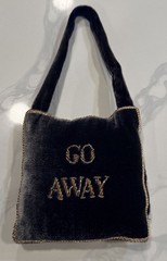 WELCOME/GO AWAY Honeymoon/Wedding gift Velvet, gold thread, bells-hangs on door