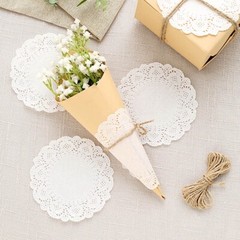 100 WHITE 4″ Round Disposable Lace PAPER DOILIES PLACEMATS Event Party Supplies