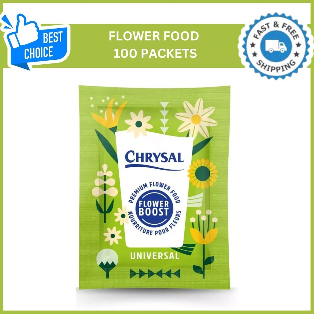Clear Flower Food Packets for Flower Arrangements & Bouquets – (5g – 100 Ct)