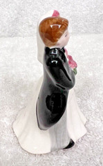 Norcrest Bone China Miniature Bride and Groom 2 3/4 Inches Tall Blonde Brunette