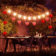 30 Pcs Valentine’s Day Heart Swirl Hanging Decorations Hanging Heart Swirl Red