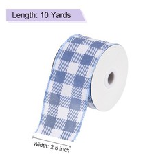 Plaid Check Ribbon, 2.5 Inch x 10 Yards Gingham Ribbon, Deep Blue