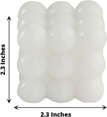 2 White Unscented Paraffin Wax Candles Bubble Cube Wedding Centerpieces Party Ev