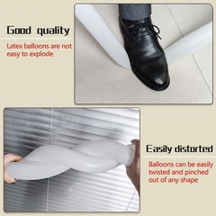 100Pcs 260 Balloons White Long Balloons for Balloon Garland Thickening Skinny La