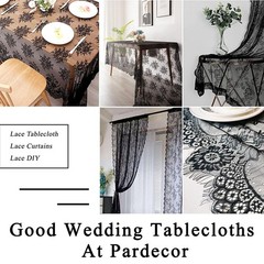 Pardecor Lace Tablecloth Rectangular 60×120 Black Embroidered Lace Tablecloth…