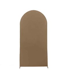 6 ft TAUPE Matte Fitted Spandex Round Top Arch Backdrop STAND COVER Party