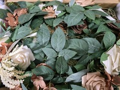 *READ* Ling’s Moment 9FT Eucalyptus & Rose Floral Garland Decoration-Beige Brown