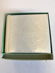 Vintage 1969 Hallmark Wedding Bell Mini Photo Album 3×3 Ivory Embossed w/ Box