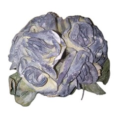 2 Artificial Vintage Dusty Blue Roses Wedding Bouquet Bridesmaid Home Decor