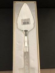 Lenox Bellina Cake Server Frosted Crystal Handle/Stainless Blade NEW