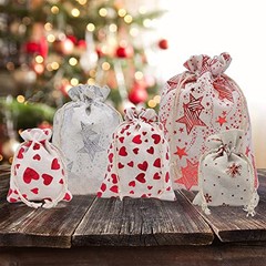 12-Pack 8×10 Reusable Cotton Canvas Muslin Gift Hearts (Silver) Large (12-Pack)