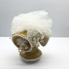 Vintage 60s Wedding Cake Topper Coast Novelty Co Bells Flowers Tulle Gold 6 inch