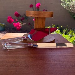 International Silver Company Clear Handles Cake/Pie Server & Knife Wedding