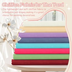 VACVELT Champagne Chiffon Fabric by The Yard, 60 Inch Wide Chiffon Sheer Fabr…