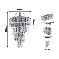  4 Tier Designer Crystal Pendant Lighting Diamond Chandelier Centerpiece – 18″ D
