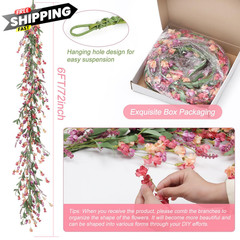 Artgar Flower Garland 6Ft Spring/Summer 6FT, Red&orange&purple (6ft)