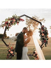 7.2FT Wooden Wedding Arch Geometric Arbor Backdrop Rustic Boho Party Decor
