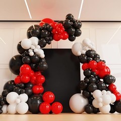 Red and Black Balloons,132pcs Red Black and White Red White & Black(132pcs)