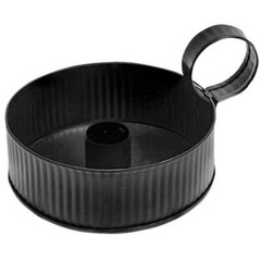 NEW PRIMITIVE BLACK Taper Candle Holder w/ Handle Metal 2.75″Hx4.75″Wx4″W Rustic