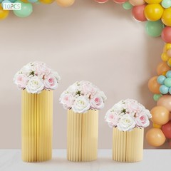 10 Pcs Artificial Flower Ball Set Silk Plastic Wedding Centerpieces Decor