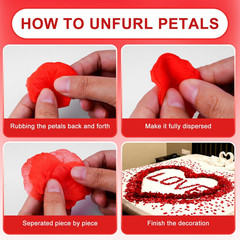 1200 PCS Artificial Silk Rose Petals Decoration for Romantic Night, Wedding, Eve