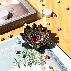 Crystal Lotus Flower Tea Light Holder – Lotus Petals Votive Candle Colorful