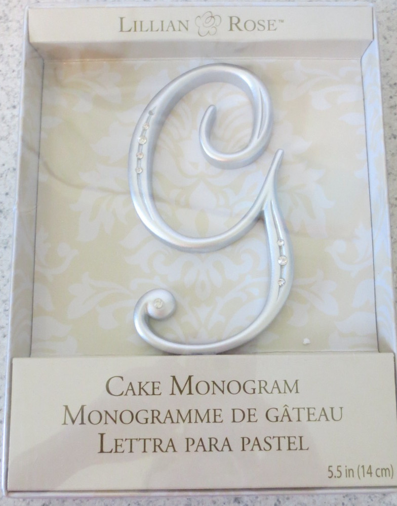 Lillian Rose Cake Topper Monogram Letter “G” Rhinestone Silver 5.5 in. New