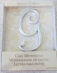 Lillian Rose Cake Topper Monogram Letter “G” Rhinestone Silver 5.5 in. New