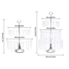 4*Cake Stand Set Round Metal Plates for Dessert Cupcake Candy Display DETACHABLE