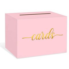 Light Pink and Gold Foil Card Box For Wedding Birthday Party Gift Box
