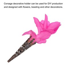 Corsage Decorative Holder, Alloy Lapel Pin Brooch Vase 42mm Bronze Tone 4pcs