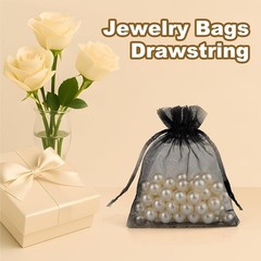 Organza Bags, Small Mesh Gift Bags Drawstring for Jewelry