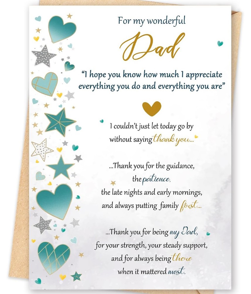 Missonemi Fathers Day Card for Dad – Heartfelt Father‘s Day Cards Gi