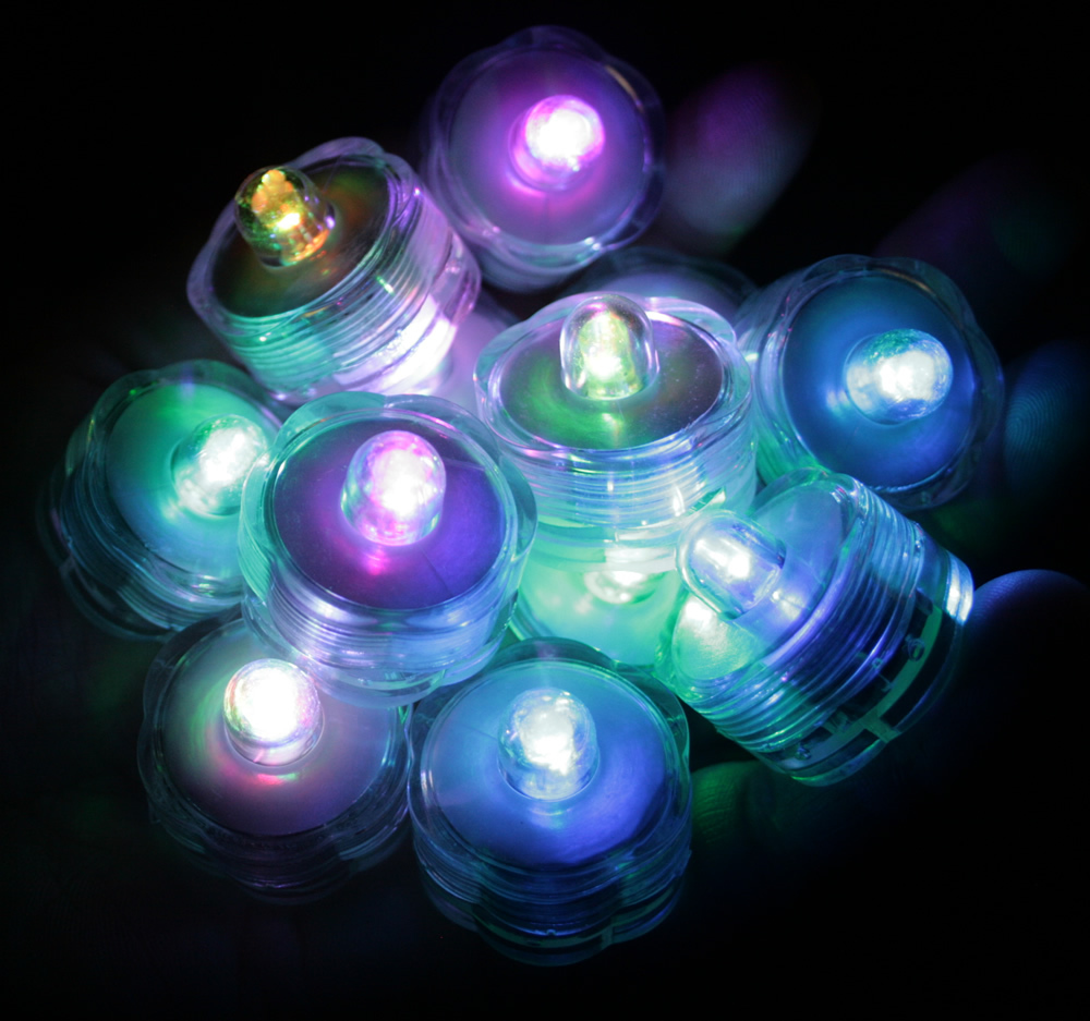 Multi-Color Changing LED superbright tealights, 12 – Candles Battery operated