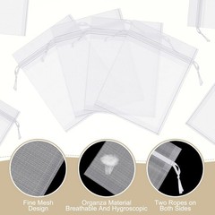 Pack of 1000 White Organza Bags 3×4 Inches for Jewelry Candy