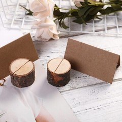 Tosnail 50 Pieces Rustic Wooden Place Card Holders with 50 Kraft Paper Cards …