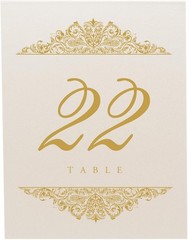 Paisley Wedding Table Numbers (Select Color/Quantity), Champagne, Gold, 1-15,…