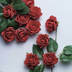 24 RED 2″ Mini FOAM ROSE Flowers Stems Wedding Events Decorations Supplies
