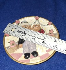 Bride and Groom Teddy Bears walking down a pink and white checkered aisle 3D