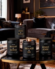 Aoovoo Scented Candles For Men – 4 Pack Candles For Home Scented 36Oz Soy Wax