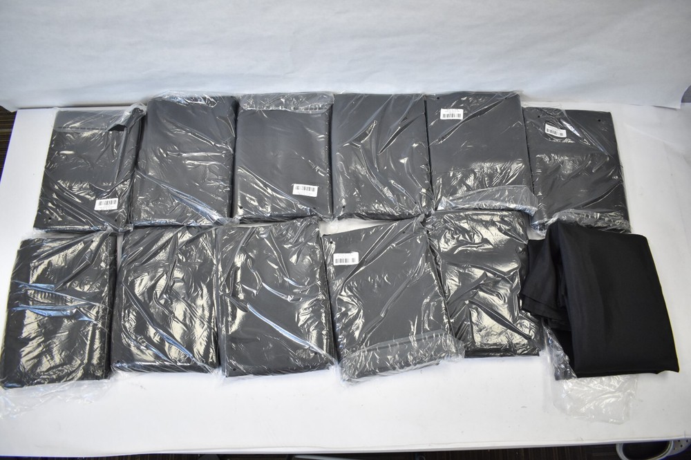 Lot Of 12 Rectangular Table Cloths Black 60″ x 126″ Polyester 10345100