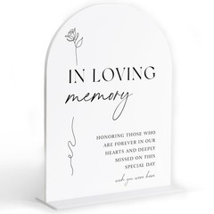 White Acrylic Wedding Sign In Loving Memory Memory Table Gift Display Sign